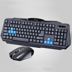 1 Juego De Composiciones De Ratón De Teclado Negro Inalámbrico De Diseño Ergonómico Colorido De Moda Duradera Para La Oficina Y El Juego De Computadora Doméstica